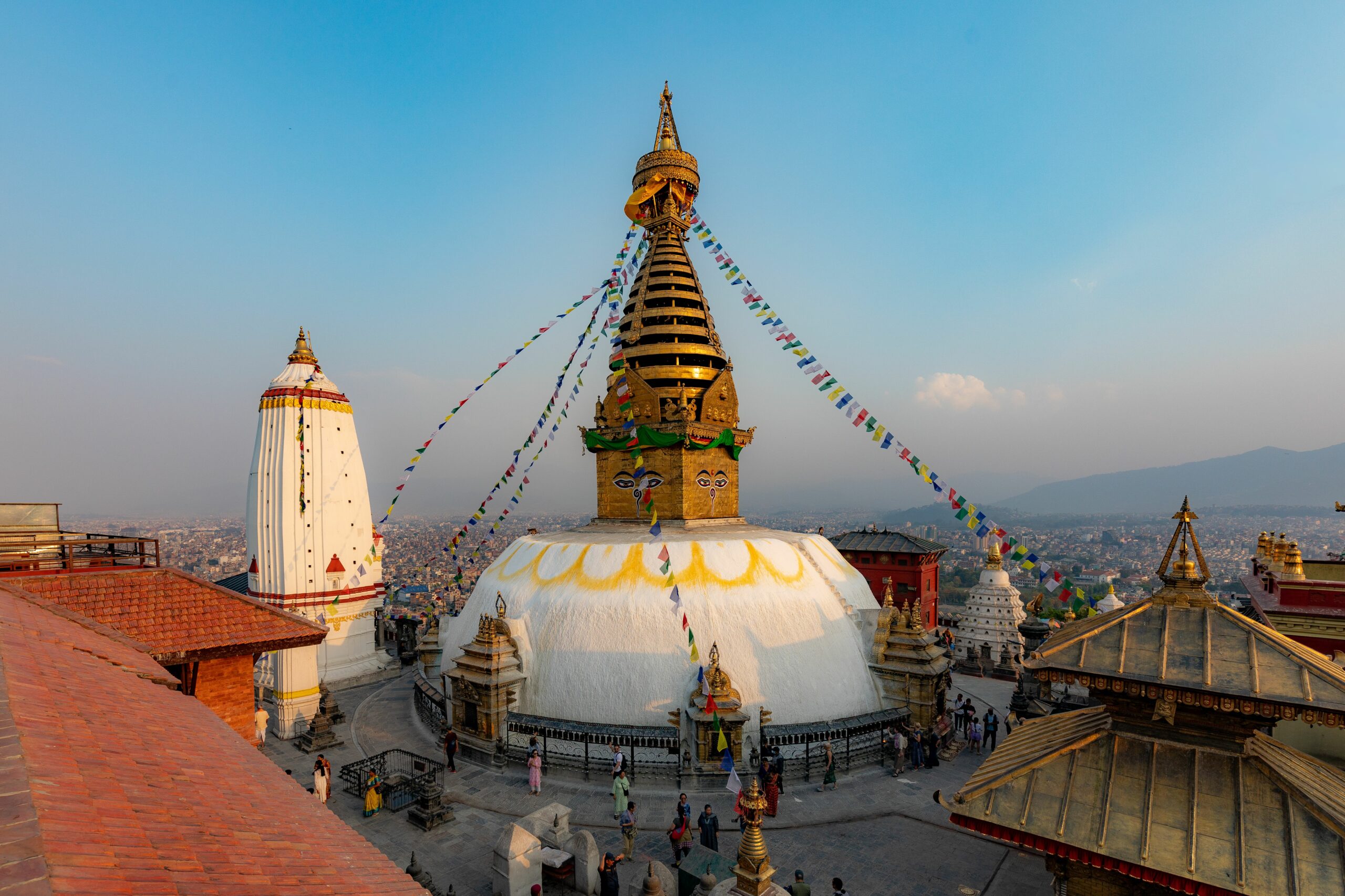 Swayambhunath Stupa overlooking Kathmandu, Nepal