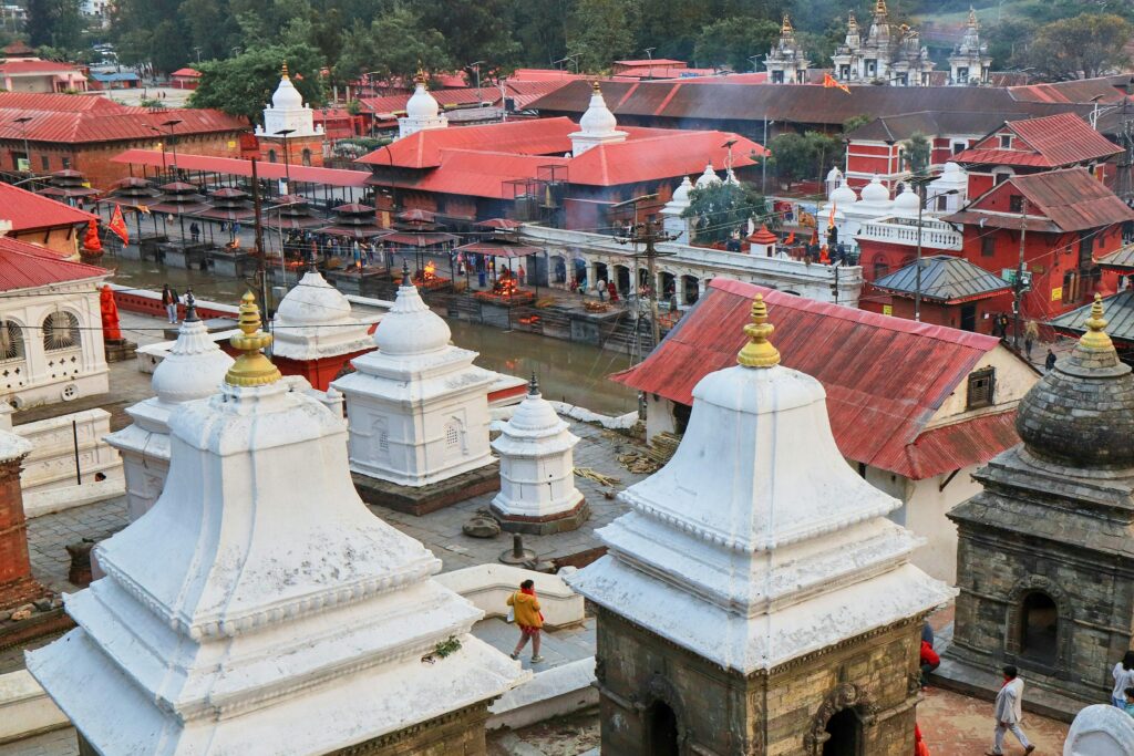 Temples and shrines at Pashupatinath in Kathmandu, Nepal